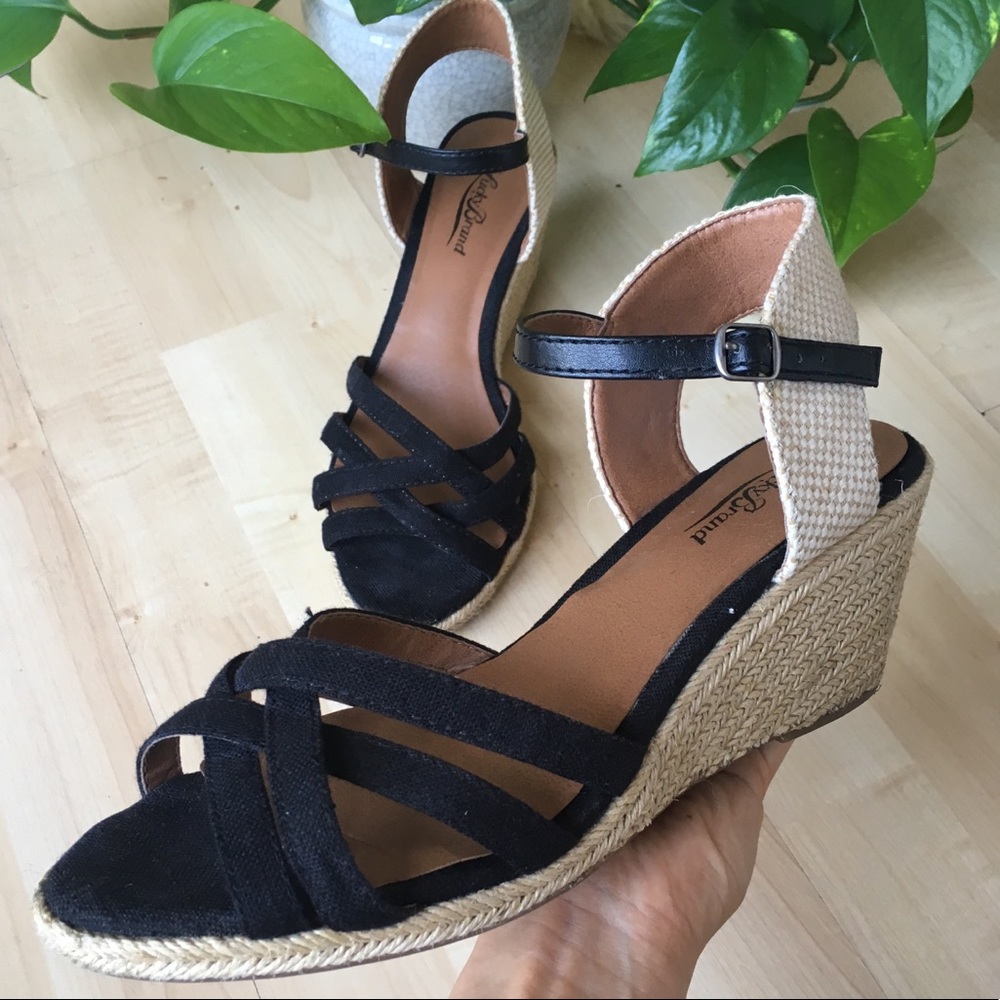 LUCKY BRAND Strappy Espadrille Wedge Sandal 9.5